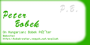 peter bobek business card